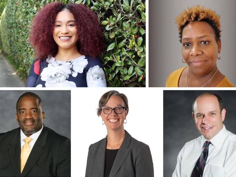Clockwise from top left: Amanda Parks, Michelle Hawkins, Seth Leibowitz, Alex Wagaman and Andrew Daire.