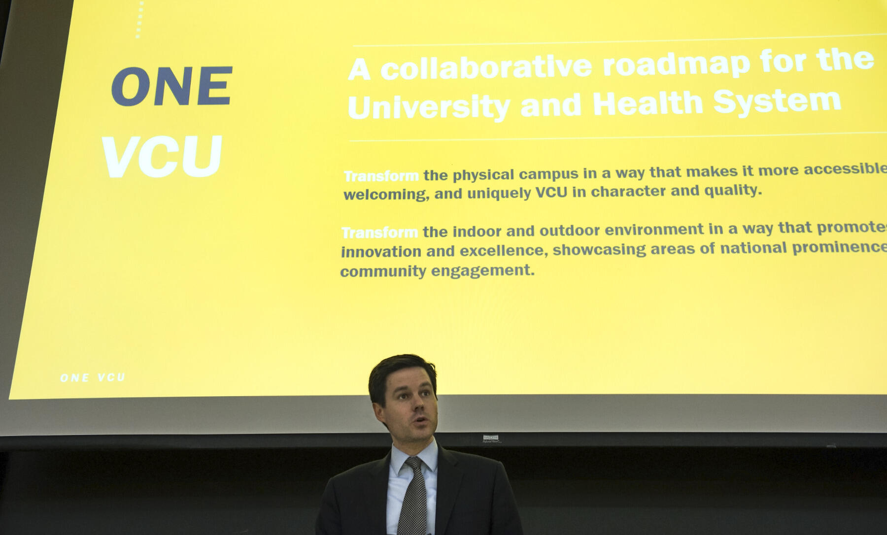 Kevin Petersen of Ayers Saint Gross, an architectural, design and planning firm working with VCU on the development of a new master plan.