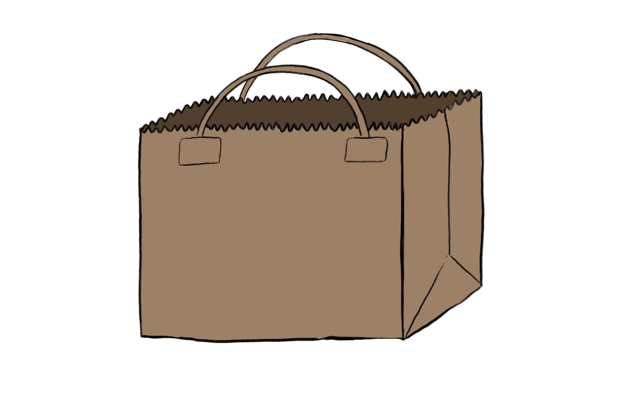 Illustration of a brown paper bag