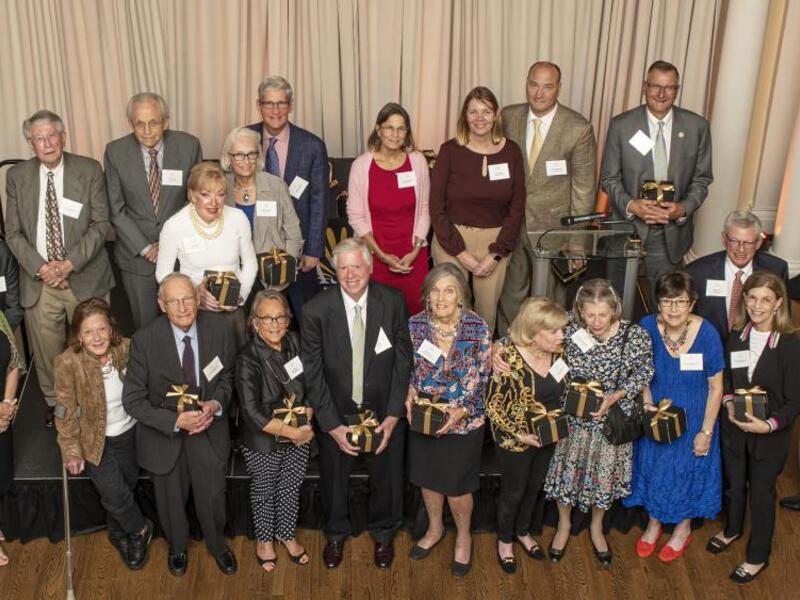 A group of people standing together 