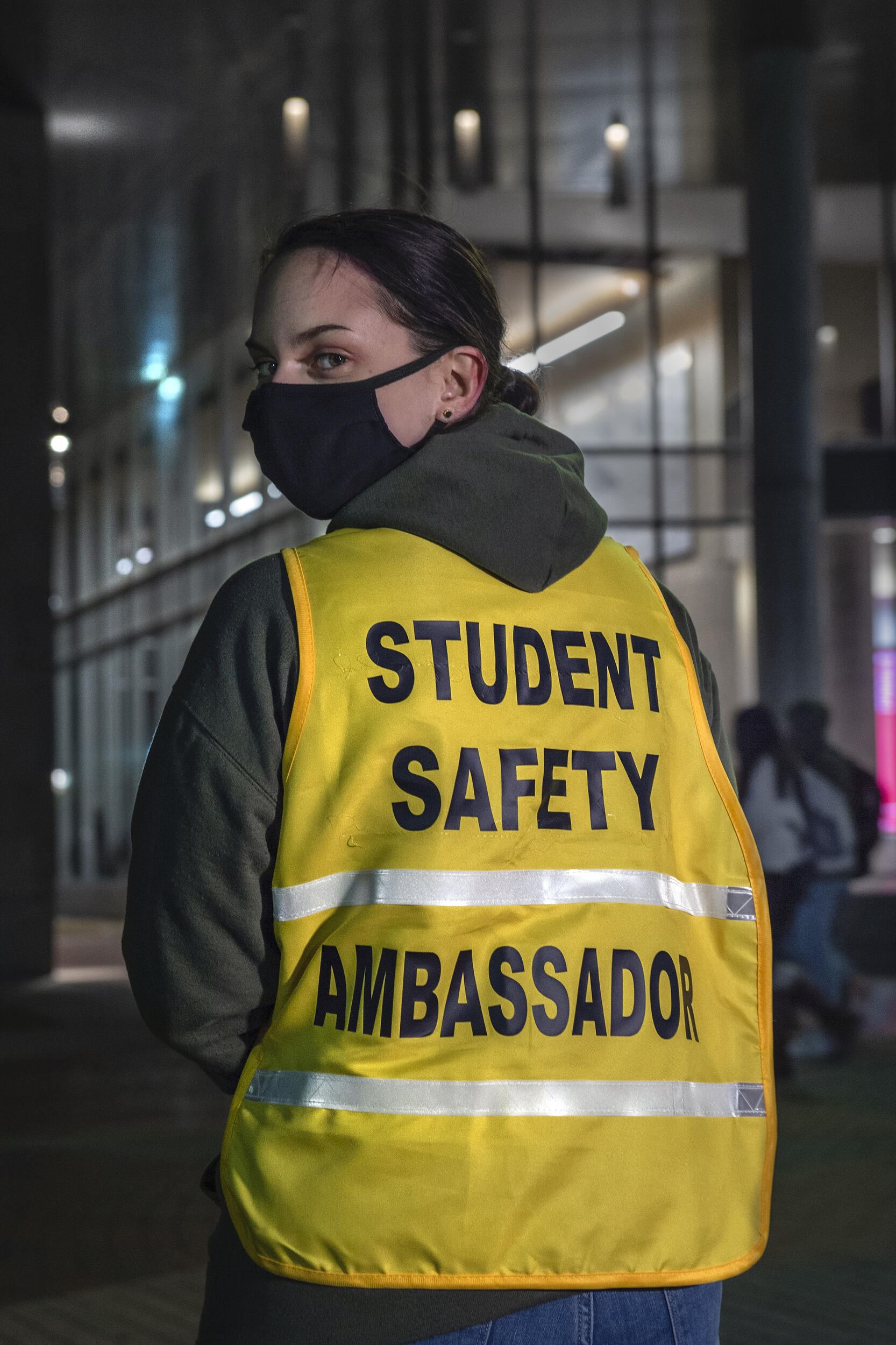 Carly Jackson wearing a safety vest.