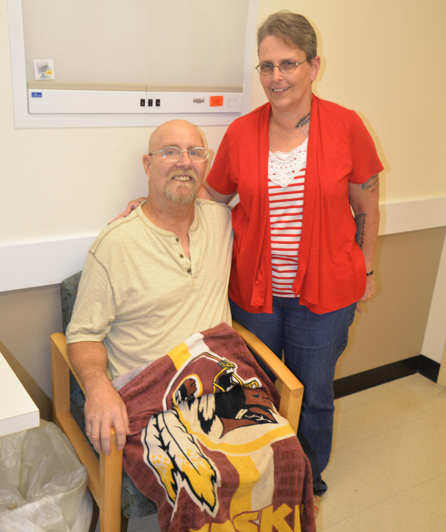 Andrew Keener and his wife, Barbara, during a follow-up visit at the VCU Hume-Lee Transplant Center.