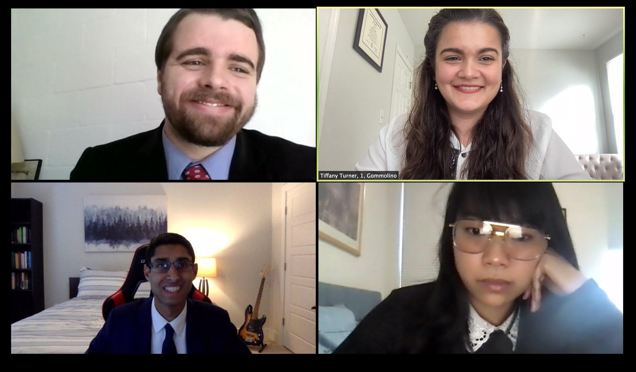 Participants in a video webconference.