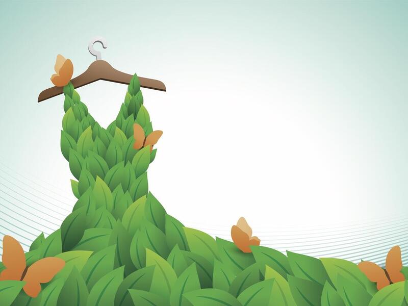 A drawing of leaves hanging like a dress off of a hanger.