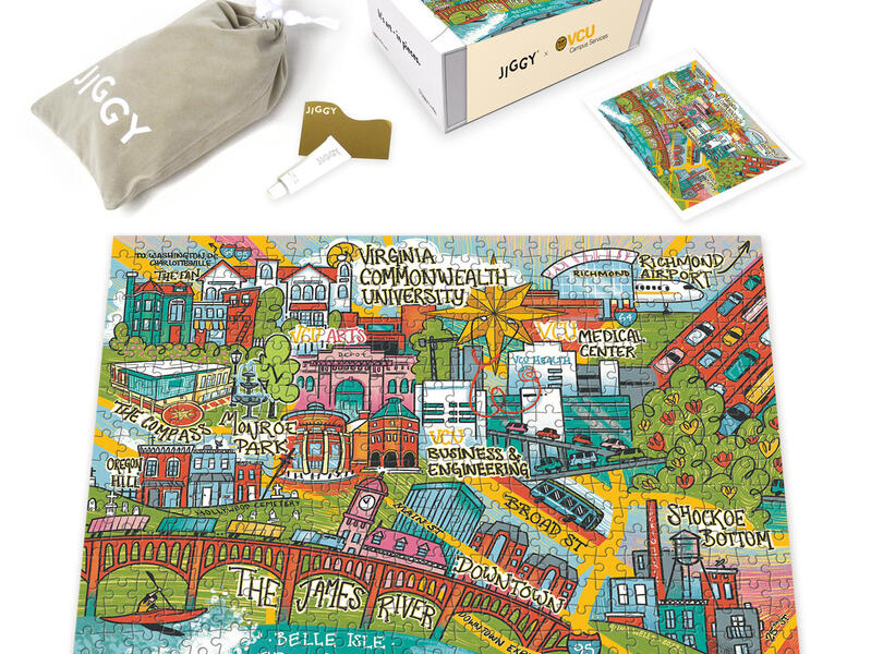 The first VCU-themed jigsaw puzzle was created in collaboration with Jiggy Puzzles and will debut at Barnes & Noble at VCU.