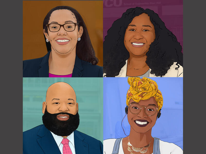 (Clockwise from upper left) Latrina Lemon, Virgie Fields, Briana James, Eric Freeman. 