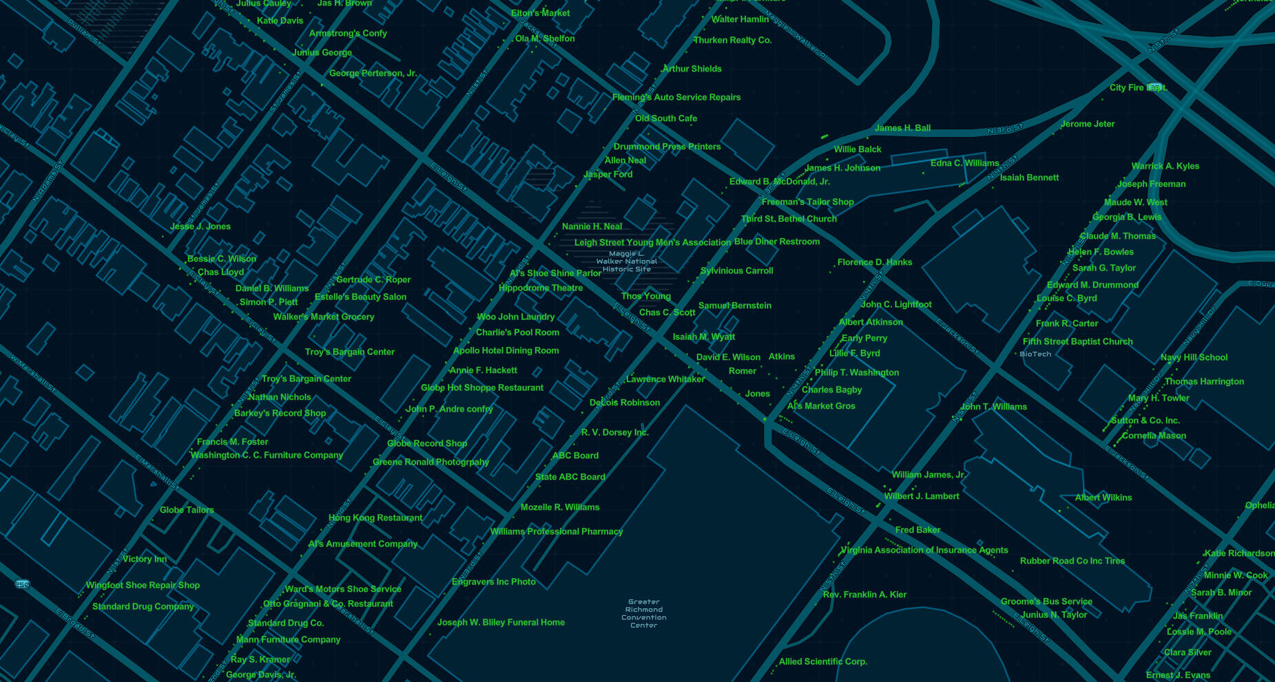 A map of Richmond's master plan of 1946 