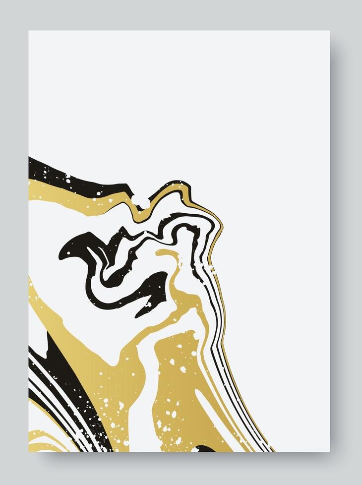 Wavy gold and black lines on a white background 