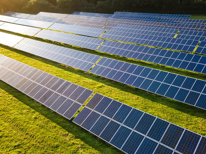 A photo of solar panels 