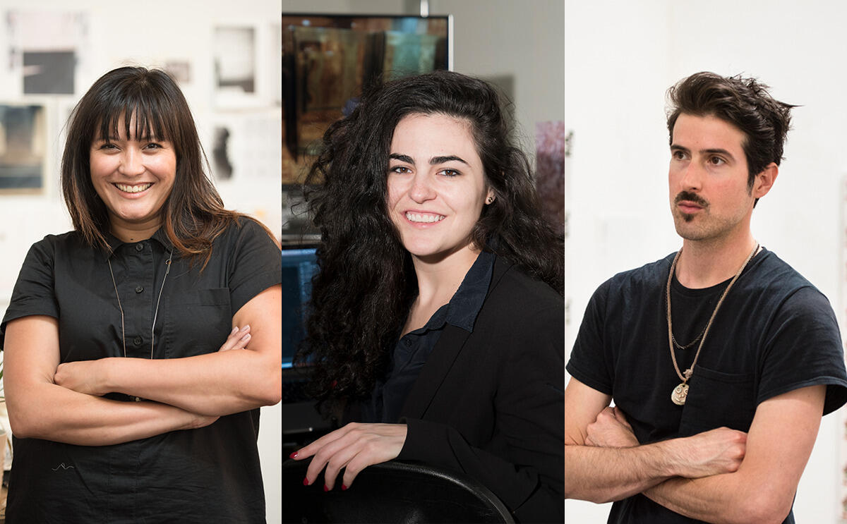 2018 Fountainhead fellows Jeanne Medina, left, Sara Stern and Ryan Lucero.