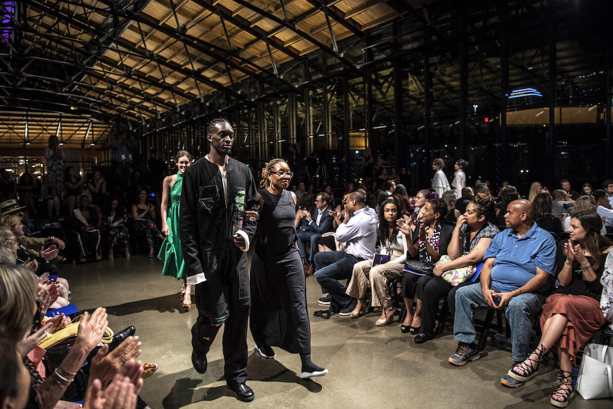 Designer Nica Mendoza (right) based her collection on post-apocalyptic themes in popular culture.