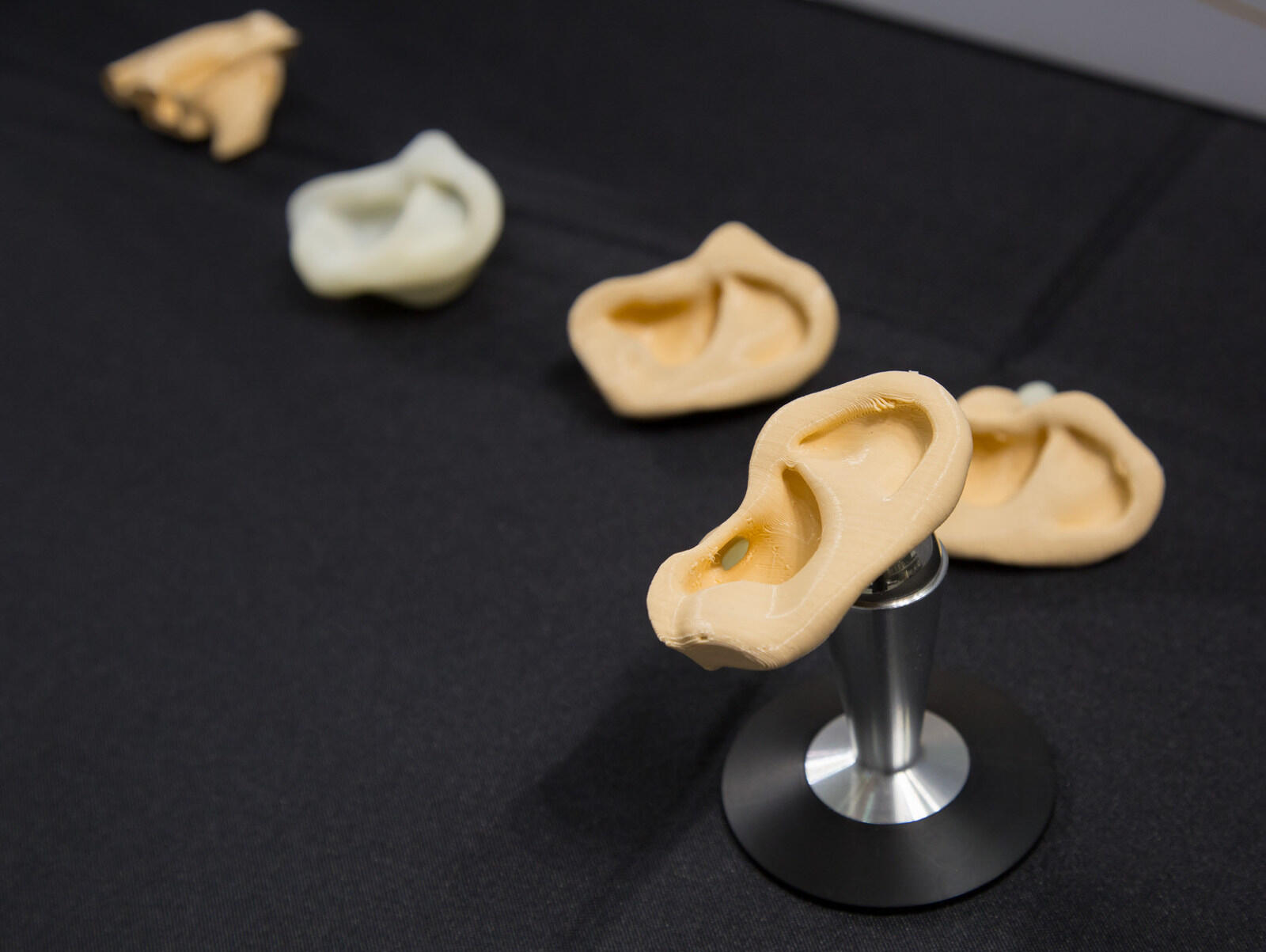 A team of mechanical and nuclear engineering students presented their 3-D-printed model of the ear canal at the 2017 Capstone Design Expo.