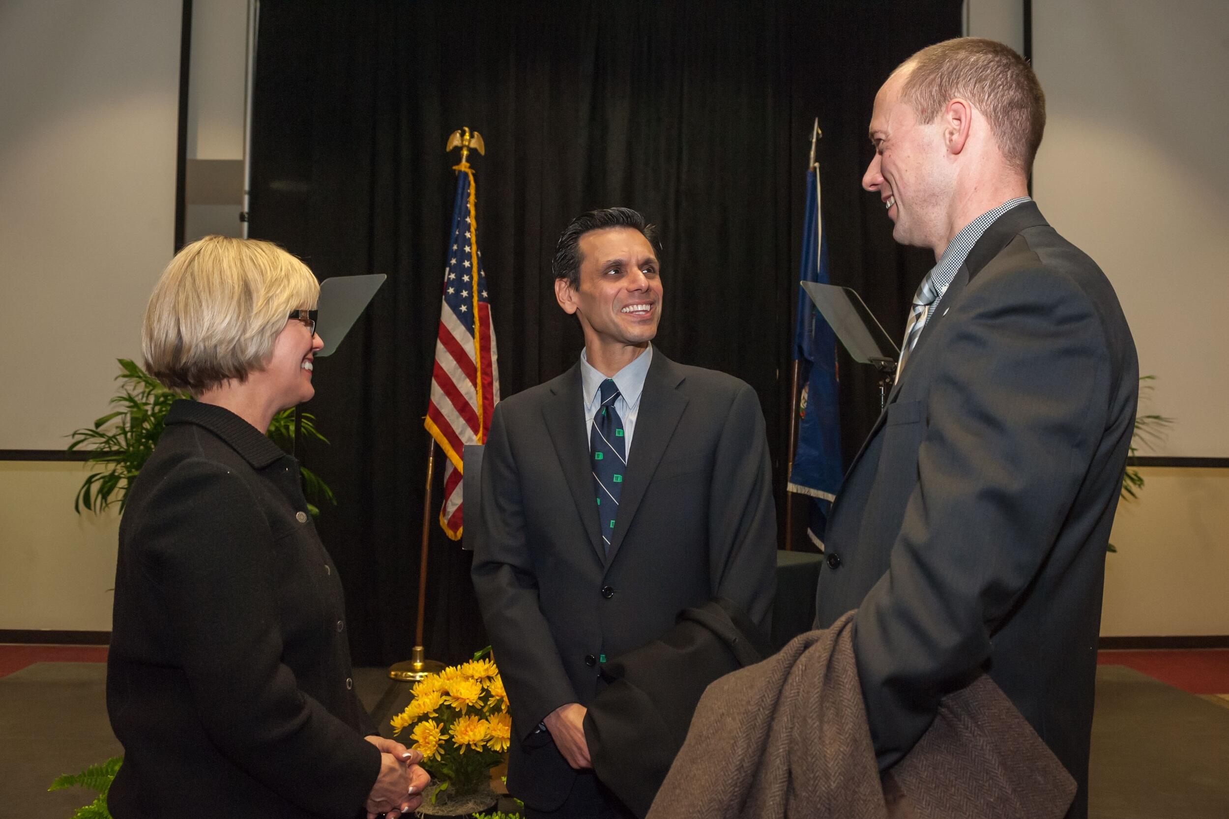 From left, Pam Lepley, Michael Rao and Danny Woodward.