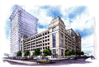 New Children's Hospital: 11th and Broad streets view