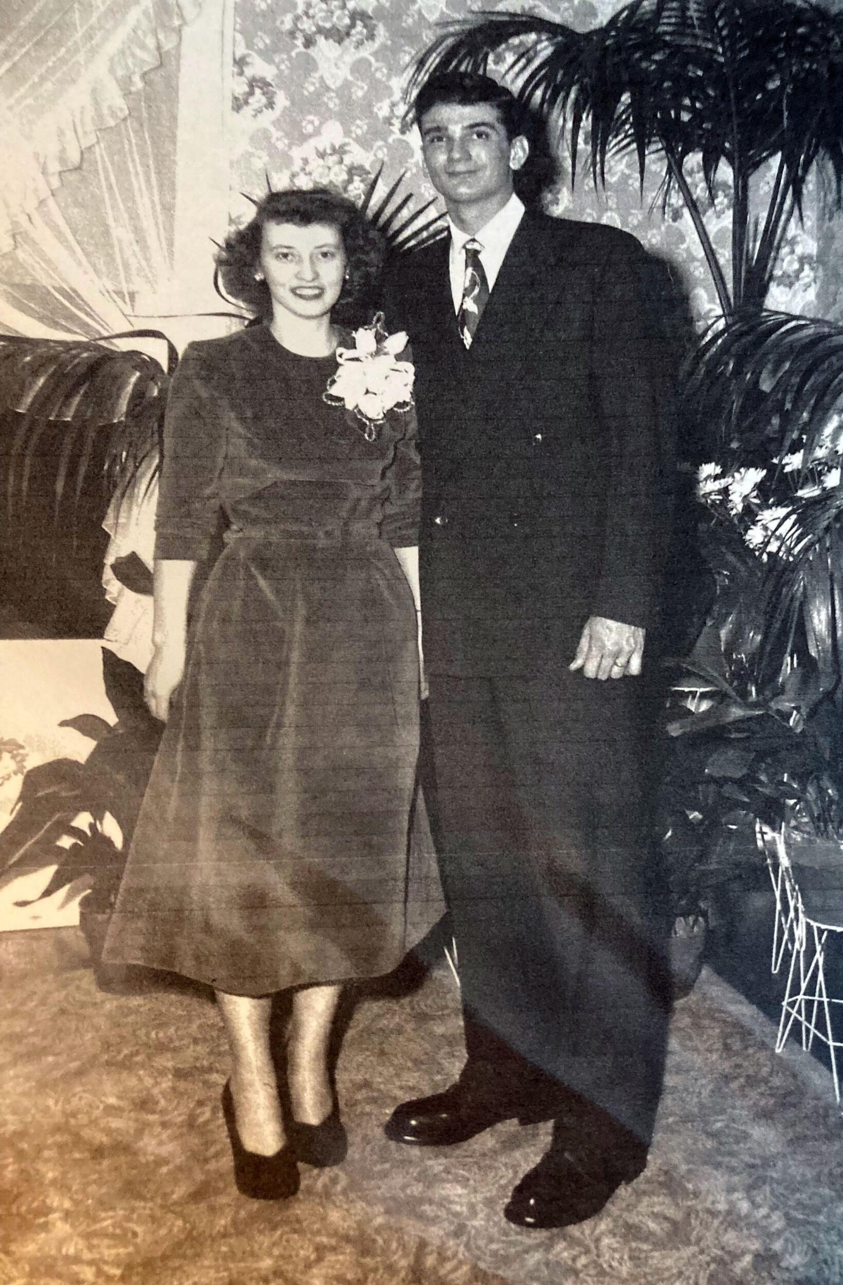 Miriam and Bill Blake on their wedding day in 1949.