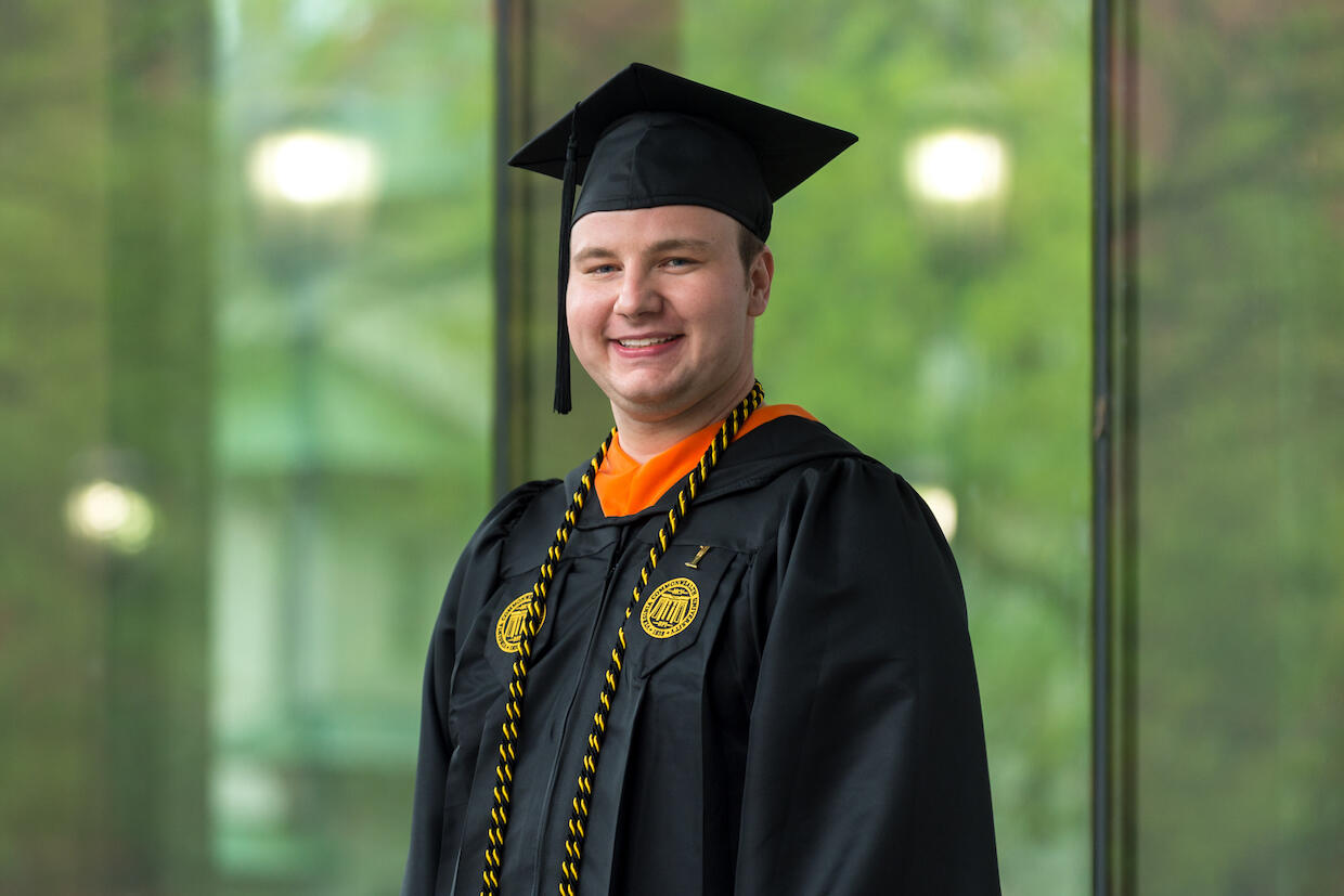 Brandon Watts' advice for first-generation students? Make connections. "Especially with people at college," he said. "You have the emotional support at home but they can't tell you what classes to take or what books you should buy. Make connections with professors and other students. They've gone through this before." (Photo credit: Kevin Morley)