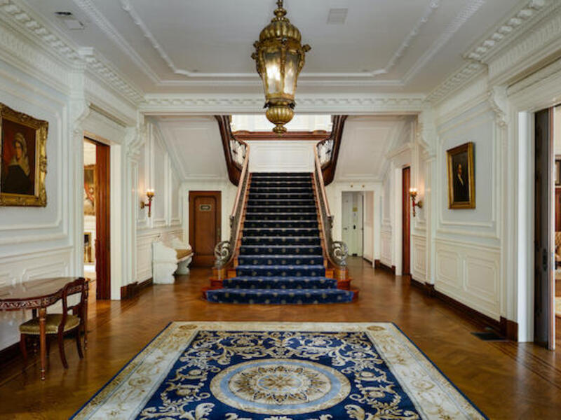 Grand staircase inside the Scott House.