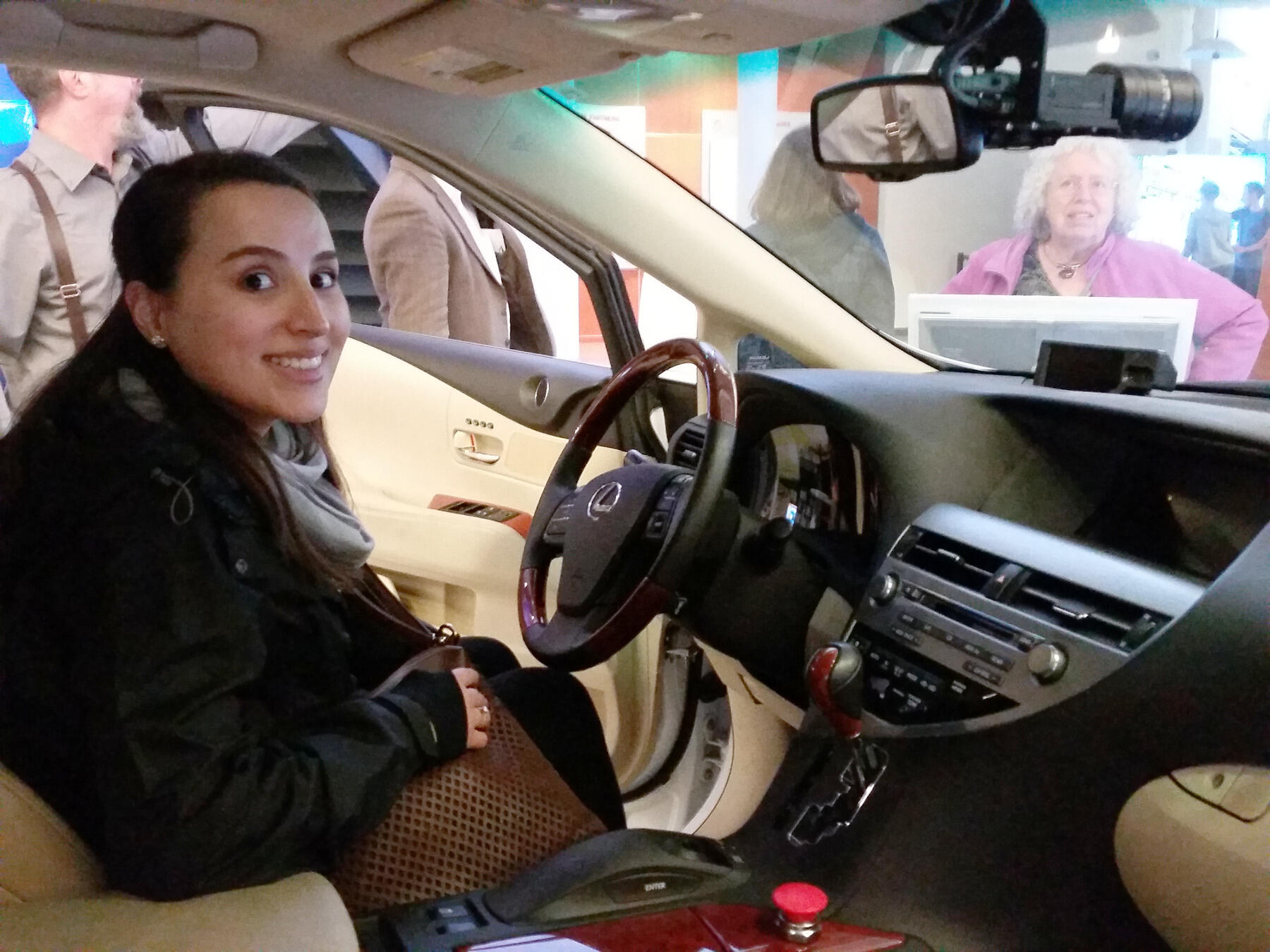 Marina Green in the driver's seat of a Google car.