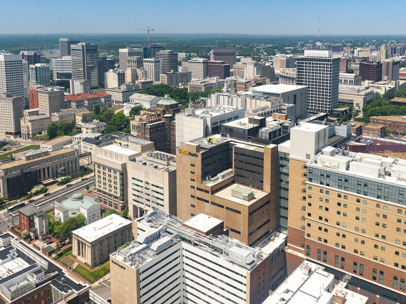 bird's-eye view of downtown Richmond