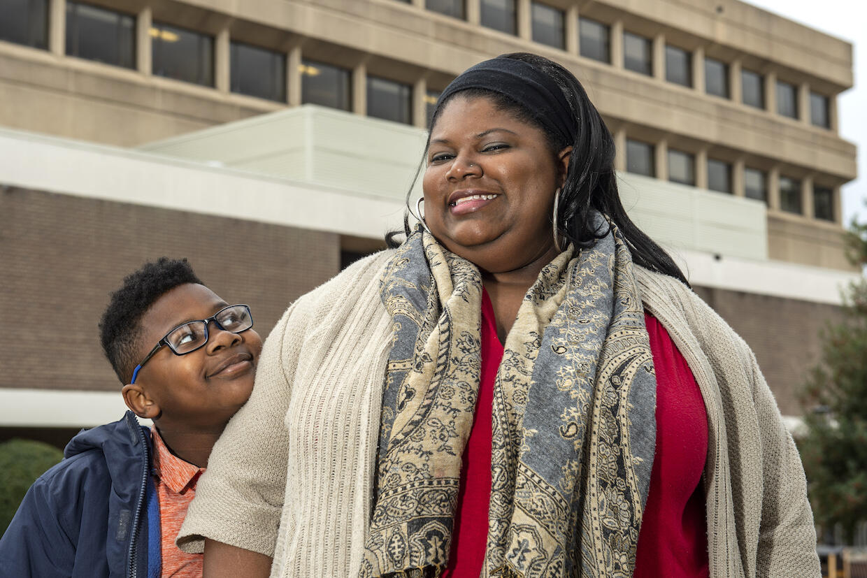 Cheyenne Nicholson with her son, Caleb.