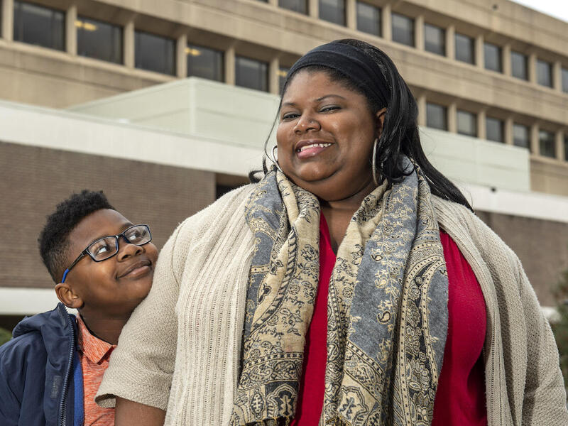 Cheyenne Nicholson with her son, Caleb.